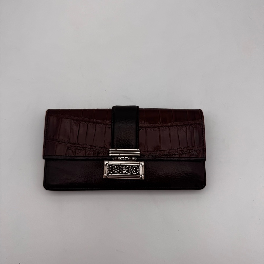Brighton Brown Clutch with Silver Accent